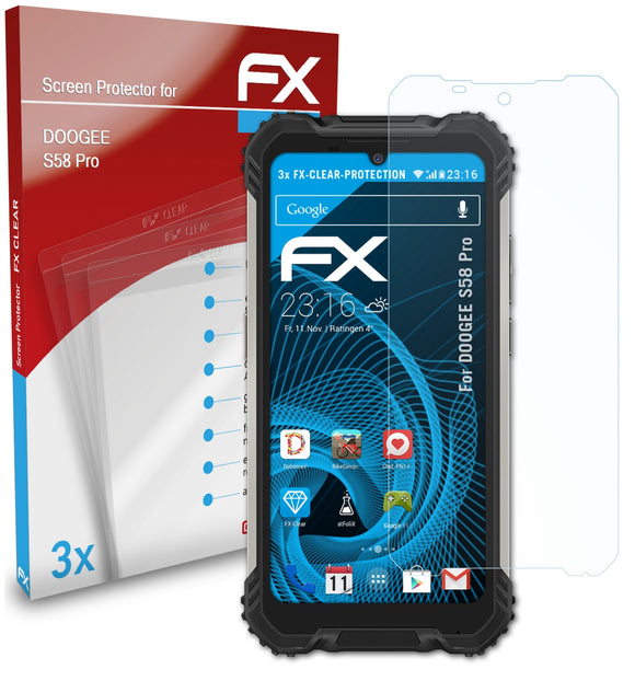 atFoliX FX-Clear Schutzfolie für DOOGEE S58 Pro