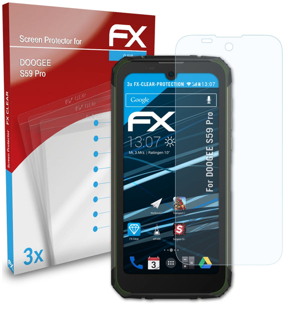 atFoliX FX-Clear Schutzfolie für DOOGEE S59 Pro