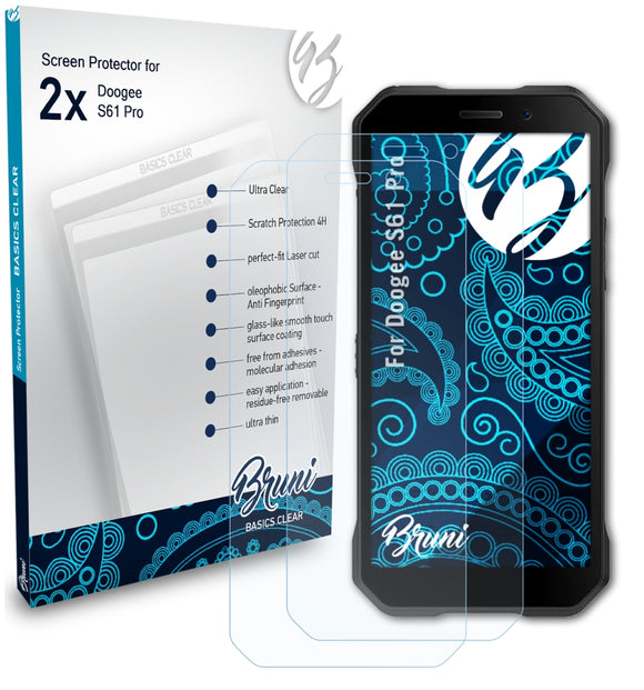Bruni Basics-Clear Displayschutzfolie für DOOGEE S61 Pro