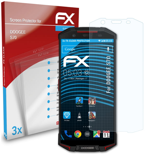 atFoliX FX-Clear Schutzfolie für DOOGEE S70