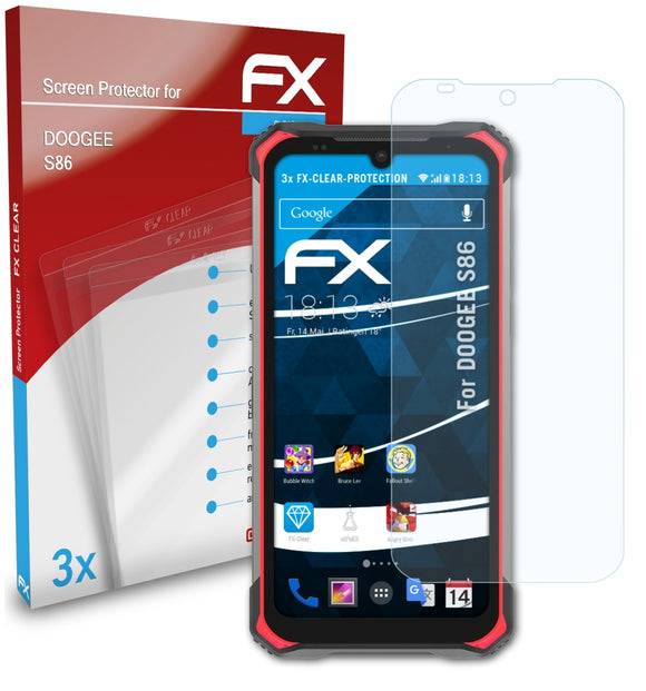 atFoliX FX-Clear Schutzfolie für DOOGEE S86