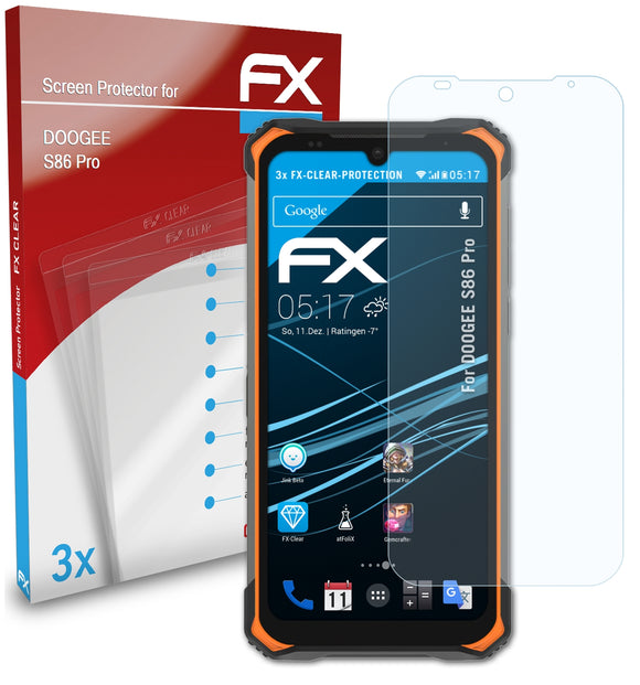 atFoliX FX-Clear Schutzfolie für DOOGEE S86 Pro