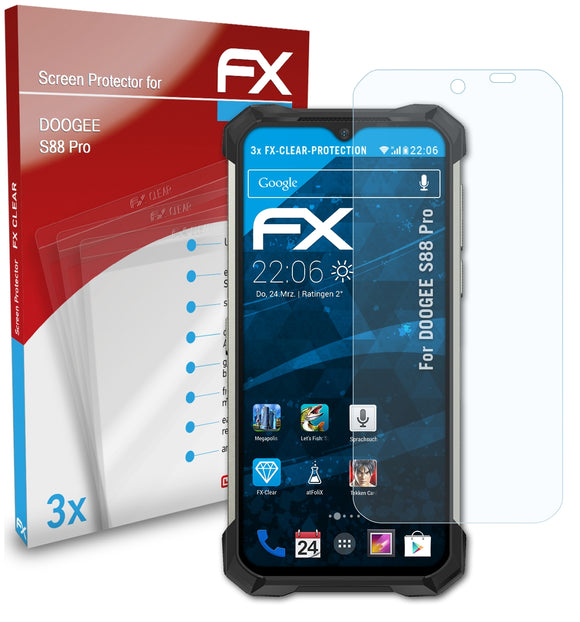 atFoliX FX-Clear Schutzfolie für DOOGEE S88 Pro