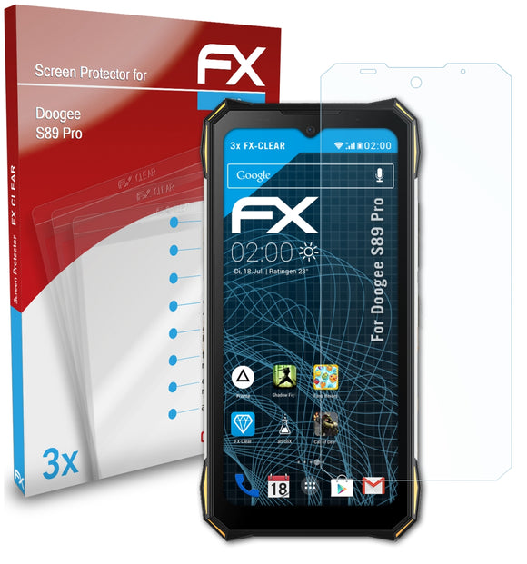 atFoliX FX-Clear Schutzfolie für DOOGEE S89 Pro