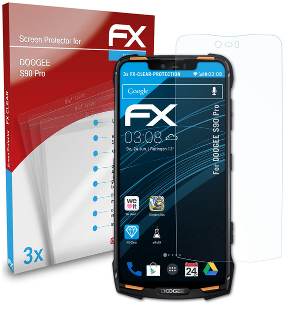 atFoliX FX-Clear Schutzfolie für DOOGEE S90 Pro