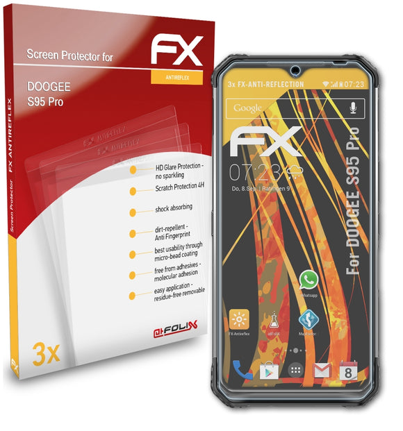 atFoliX FX-Antireflex Displayschutzfolie für DOOGEE S95 Pro