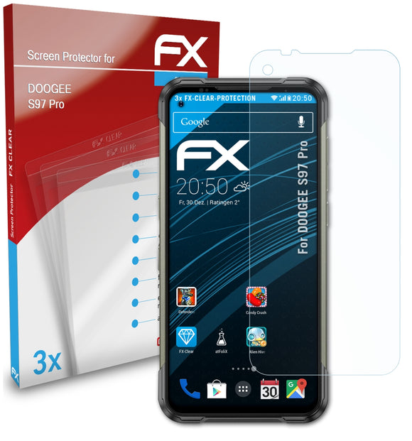 atFoliX FX-Clear Schutzfolie für DOOGEE S97 Pro