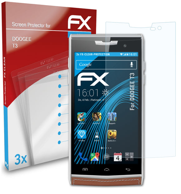 atFoliX FX-Clear Schutzfolie für DOOGEE T3