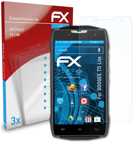 atFoliX FX-Clear Schutzfolie für DOOGEE T5 Lite