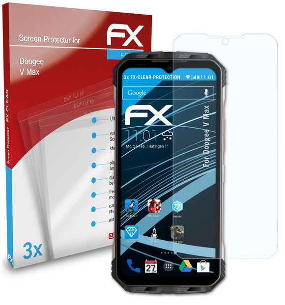 atFoliX FX-Clear Schutzfolie für Doogee V Max