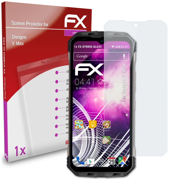 atFoliX FX-Hybrid-Glass Panzerglasfolie für Doogee V Max