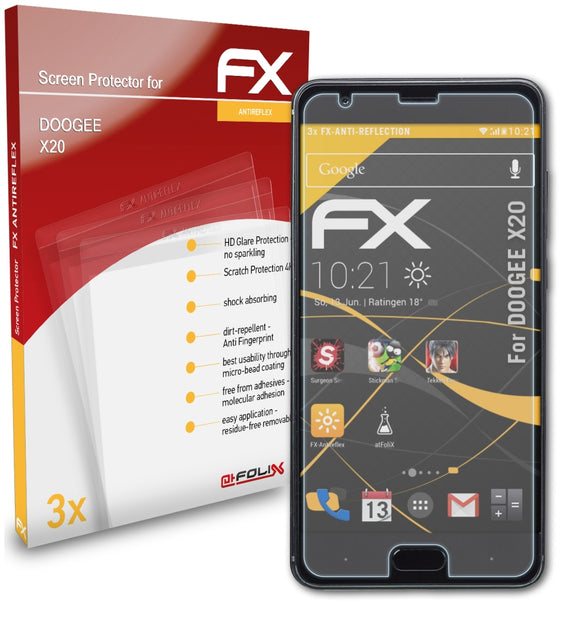 atFoliX FX-Antireflex Displayschutzfolie für DOOGEE X20