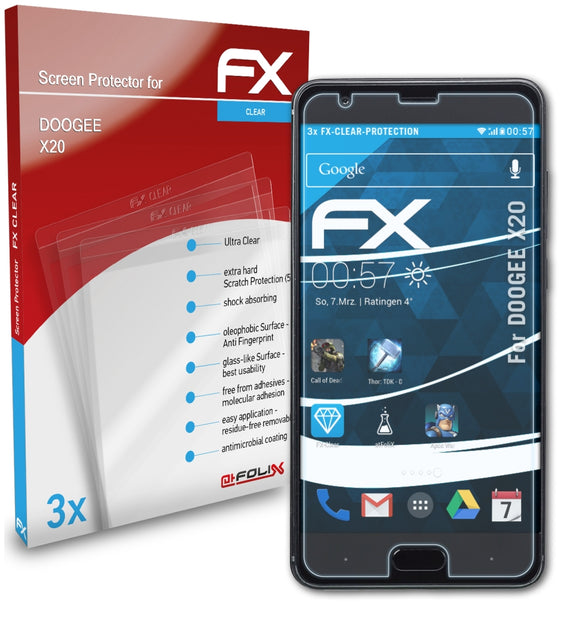 atFoliX FX-Clear Schutzfolie für DOOGEE X20