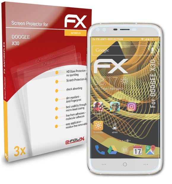 atFoliX FX-Antireflex Displayschutzfolie für DOOGEE X30