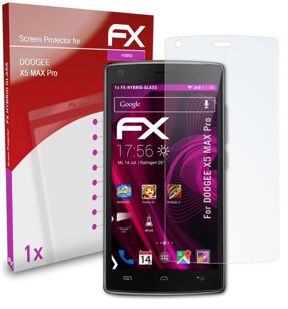 atFoliX FX-Hybrid-Glass Panzerglasfolie für DOOGEE X5 MAX Pro