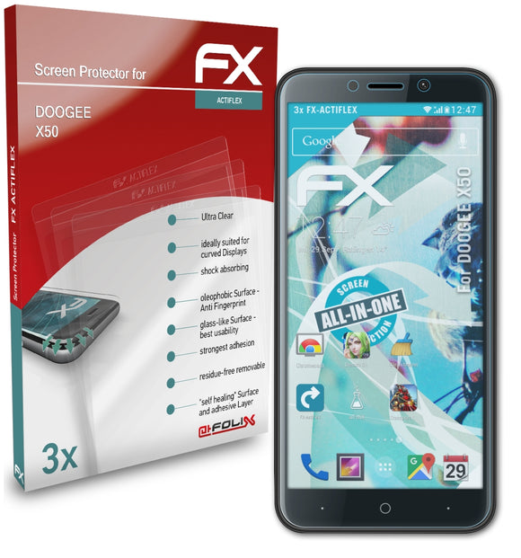 atFoliX FX-ActiFleX Displayschutzfolie für DOOGEE X50