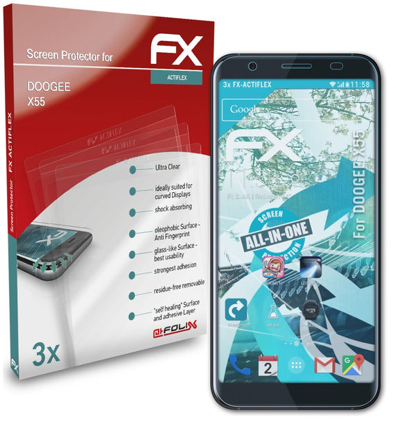 atFoliX FX-ActiFleX Displayschutzfolie für DOOGEE X55