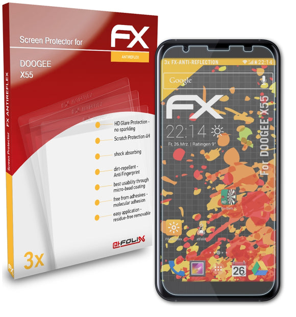 atFoliX FX-Antireflex Displayschutzfolie für DOOGEE X55