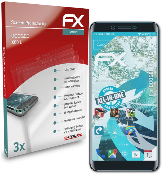 atFoliX FX-ActiFleX Displayschutzfolie für DOOGEE X60 L