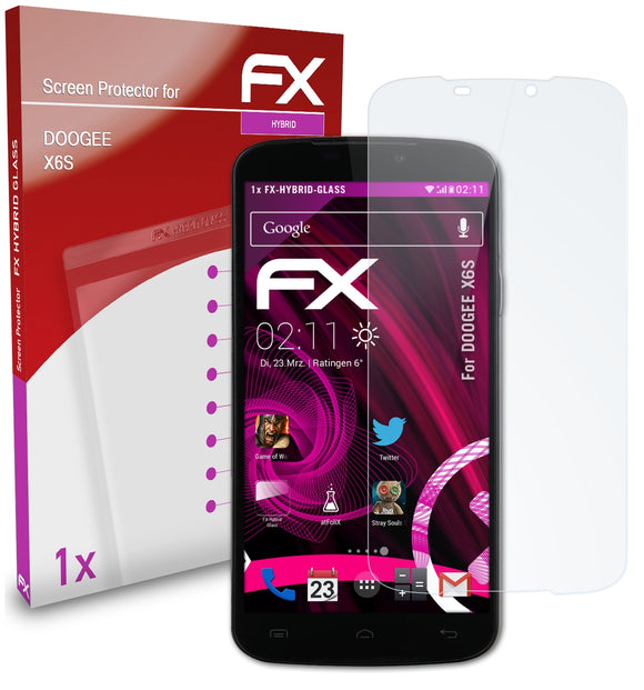 atFoliX FX-Hybrid-Glass Panzerglasfolie für DOOGEE X6S