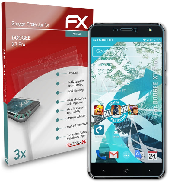 atFoliX FX-ActiFleX Displayschutzfolie für DOOGEE X7 Pro
