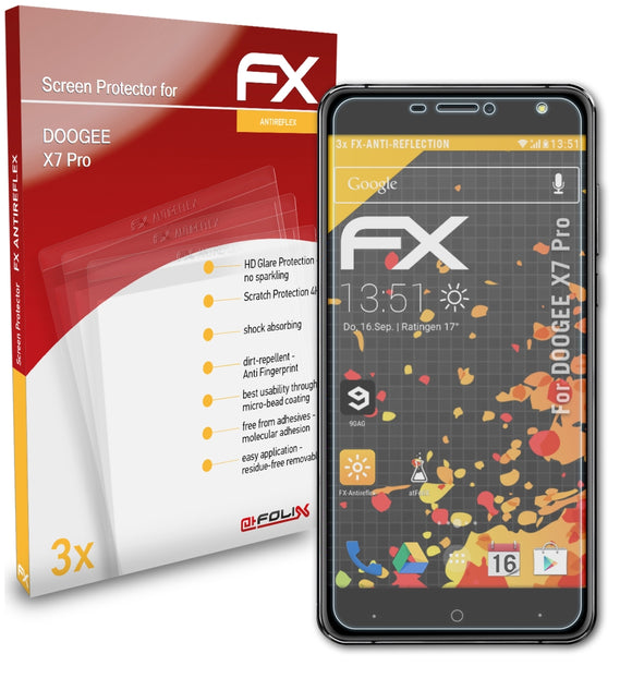 atFoliX FX-Antireflex Displayschutzfolie für DOOGEE X7 Pro