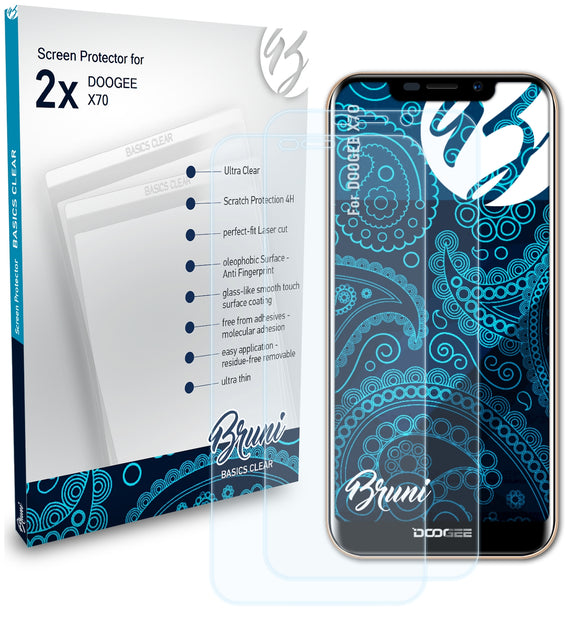 Bruni Basics-Clear Displayschutzfolie für DOOGEE X70