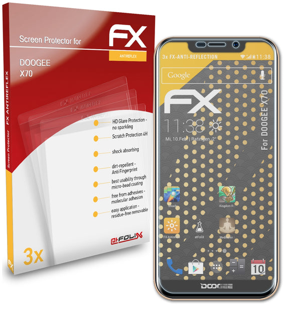 atFoliX FX-Antireflex Displayschutzfolie für DOOGEE X70