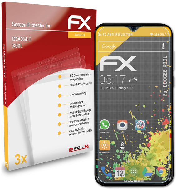 atFoliX FX-Antireflex Displayschutzfolie für DOOGEE X90L