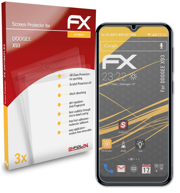 atFoliX FX-Antireflex Displayschutzfolie für DOOGEE X93
