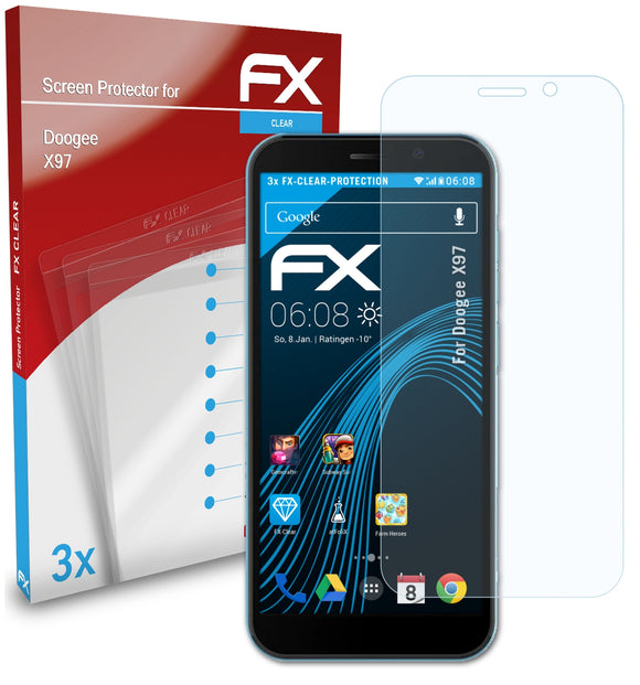 atFoliX FX-Clear Schutzfolie für DOOGEE X97