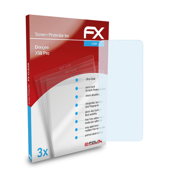 atFoliX FX-Clear Schutzfolie für DOOGEE X98 Pro