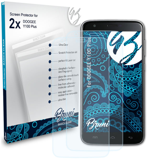 Bruni Basics-Clear Displayschutzfolie für DOOGEE Y100 Plus