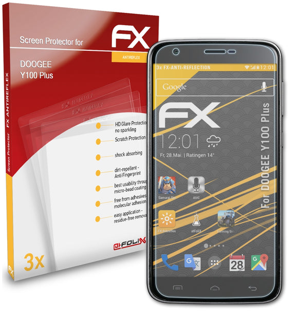 atFoliX FX-Antireflex Displayschutzfolie für DOOGEE Y100 Plus