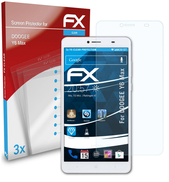 atFoliX FX-Clear Schutzfolie für DOOGEE Y6 Max