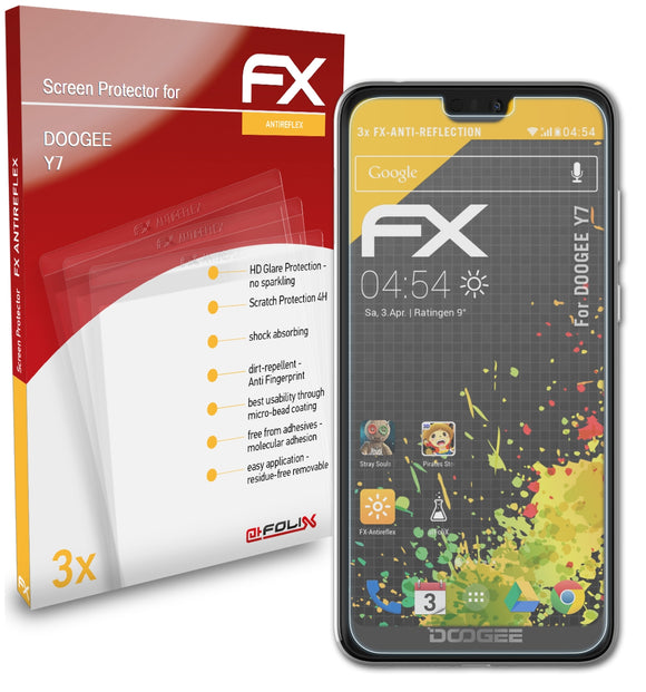 atFoliX FX-Antireflex Displayschutzfolie für DOOGEE Y7