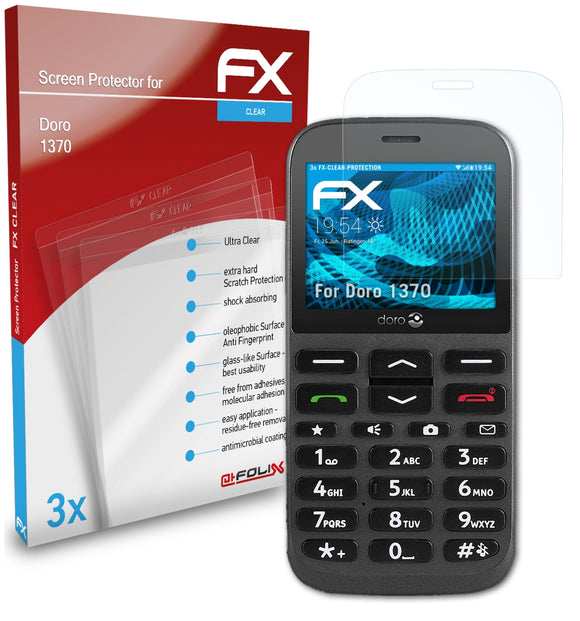 atFoliX FX-Clear Schutzfolie für Doro 1370