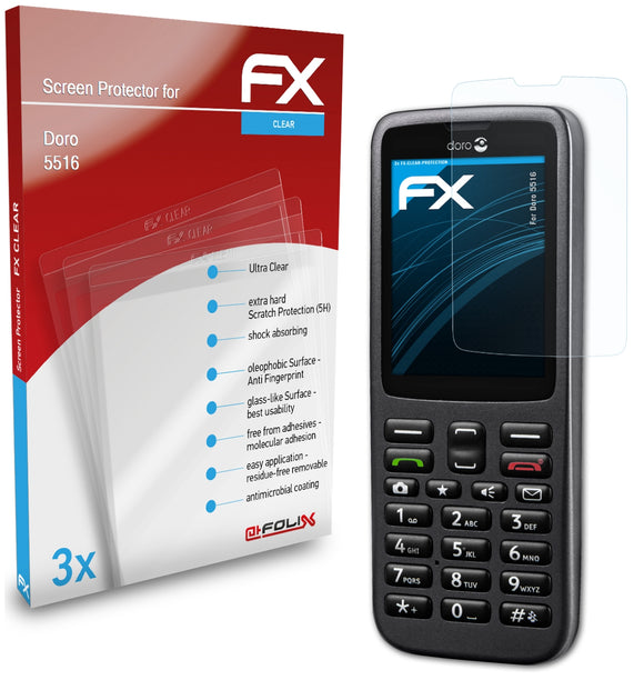atFoliX FX-Clear Schutzfolie für Doro 5516
