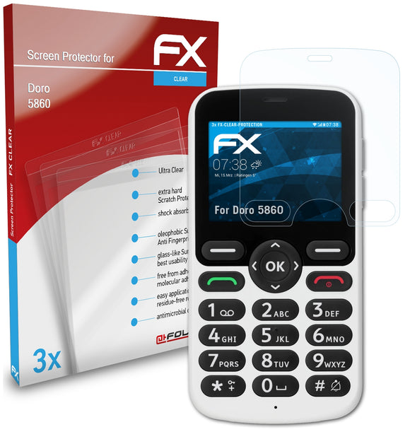 atFoliX FX-Clear Schutzfolie für Doro 5860
