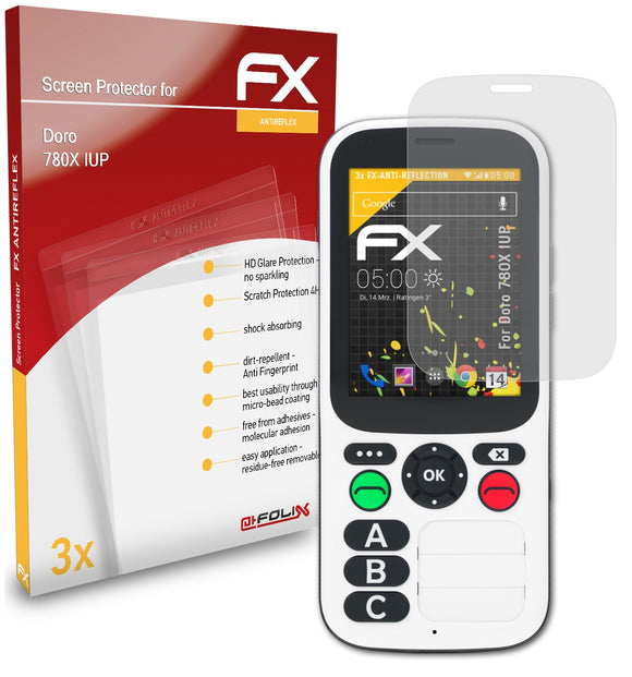 atFoliX FX-Antireflex Displayschutzfolie für Doro 780X IUP