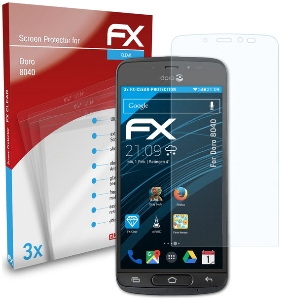 atFoliX FX-Clear Schutzfolie für Doro 8040