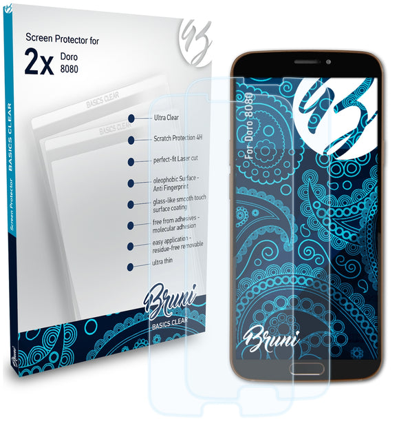 Bruni Basics-Clear Displayschutzfolie für Doro 8080