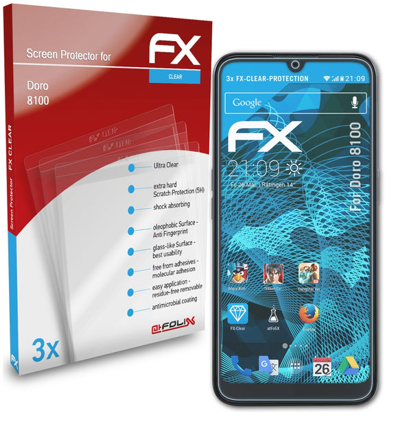 atFoliX FX-Clear Schutzfolie für Doro 8100