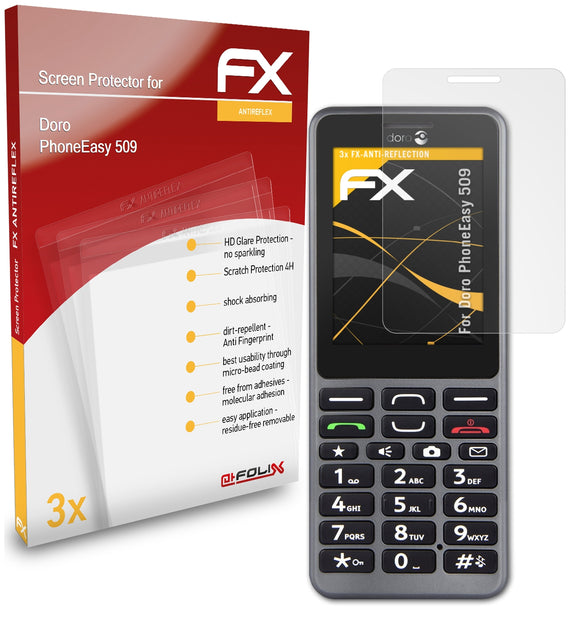 atFoliX FX-Antireflex Displayschutzfolie für Doro PhoneEasy 509