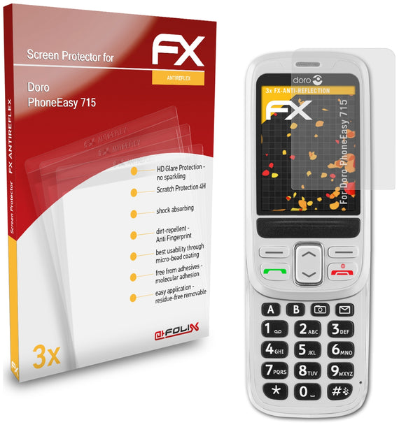 atFoliX FX-Antireflex Displayschutzfolie für Doro PhoneEasy 715