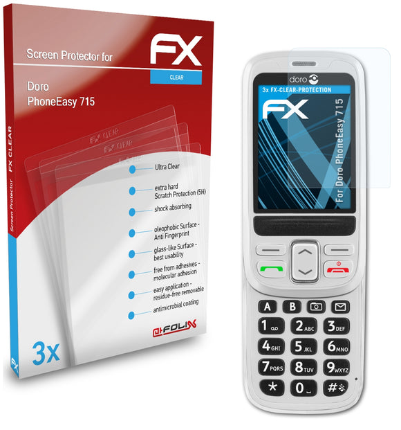 atFoliX FX-Clear Schutzfolie für Doro PhoneEasy 715