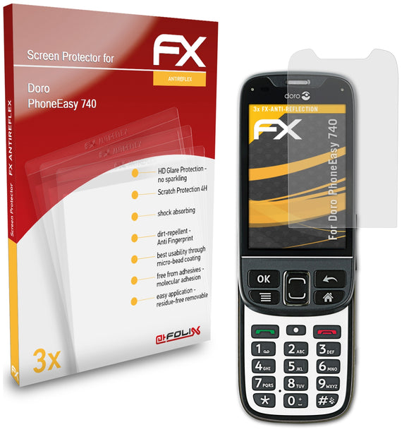 atFoliX FX-Antireflex Displayschutzfolie für Doro PhoneEasy 740