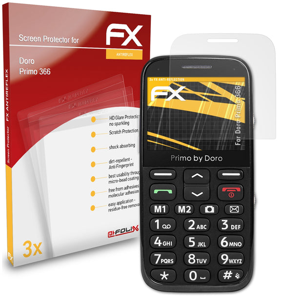 atFoliX FX-Antireflex Displayschutzfolie für Doro Primo 366