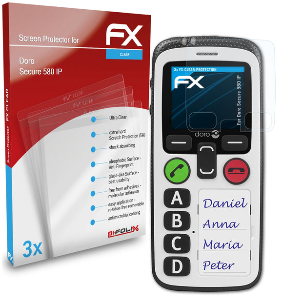 atFoliX FX-Clear Schutzfolie für Doro Secure 580 IP