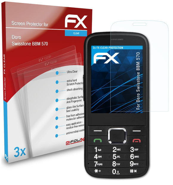 atFoliX FX-Clear Schutzfolie für Doro Swisstone BBM 570